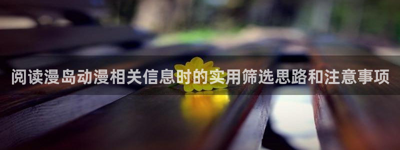 成年动漫在线观看番里:阅读漫岛动漫相关信息时的实用筛选思路和注意事项配图